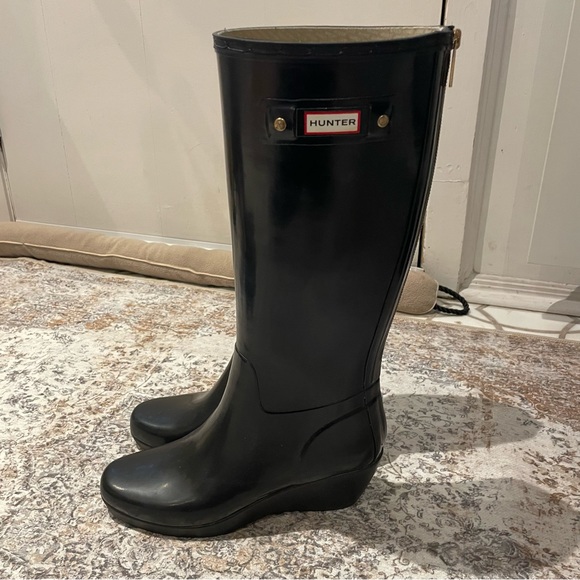 Hunter moss wedge heeled boots - Picture 7 of 11